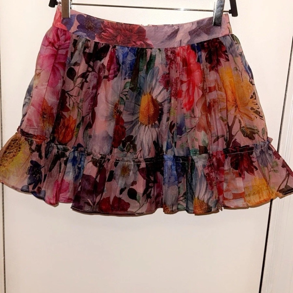 Miami Pink and Orange Bubble Mini Skirt